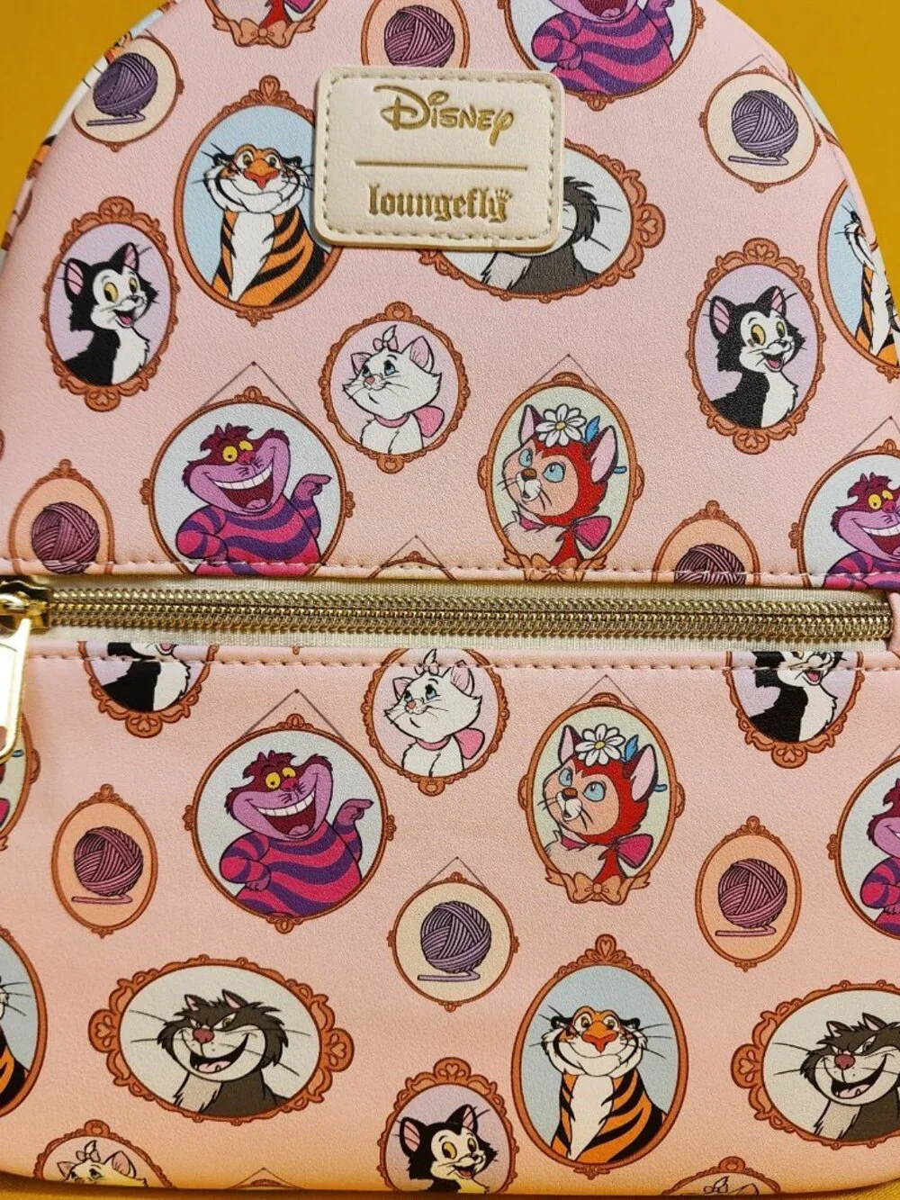 Loungefly Disney Cats Portrait Pink AOP Marie Figaro Dinah Mini Backpack NEW
